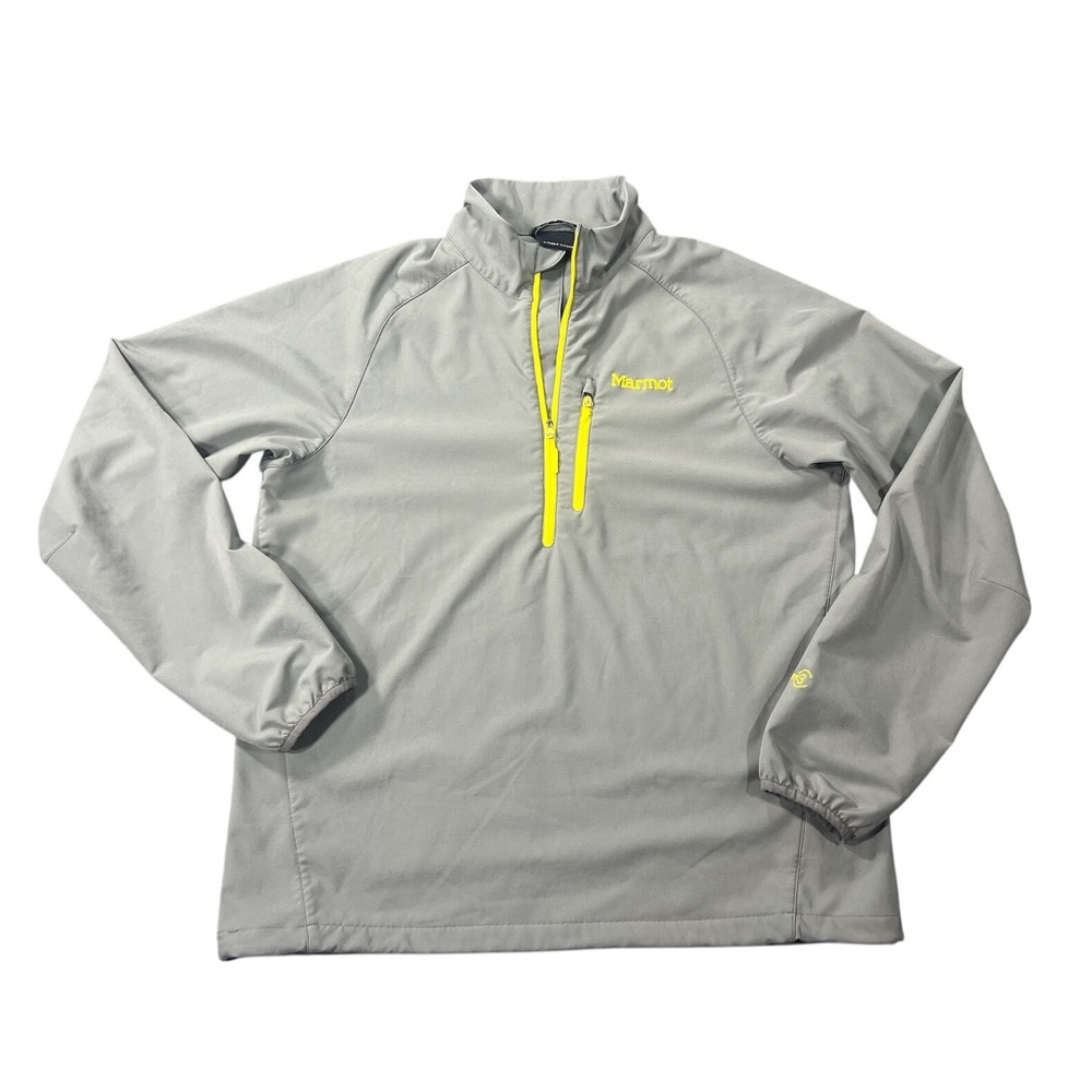 Marmot m3 Pullover 1/2 Zip Softshell Jacket Mens XL Gray Lightweight Windbreaker